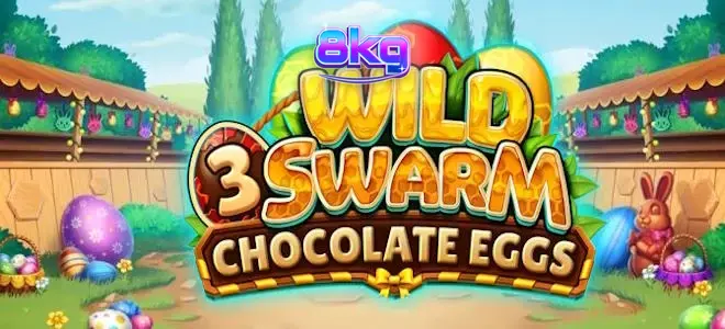 Interface colorida do slot Wild Swarm 3 Chocolate Eggs com temática de colmeia e Páscoa.